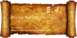 Birly Adrián névjegykártya